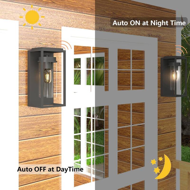 Maxax Montpelier 12.3 in. H Sand Black Anochecer al Amanecer Exterior alámbrico Rectangular Aplique de Pared sin Bombilla Incluida - MX7005-W1BK
