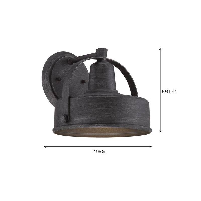 Lámpara de pared para exteriores Designers Fountain Portland de 9.75 pulgadas en color peltre envejecido Dark Sky de voltaje de línea con 1 luz y sin foco incluido - 33141-WP