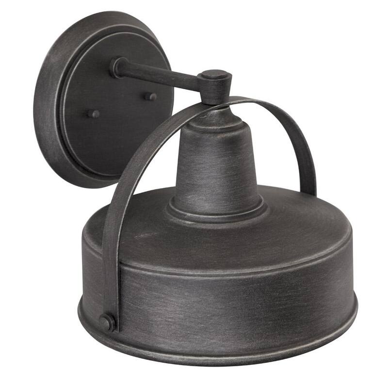 Lámpara de pared para exteriores Designers Fountain Portland de 9.75 pulgadas en color peltre envejecido Dark Sky de voltaje de línea con 1 luz y sin foco incluido - 33141-WP
