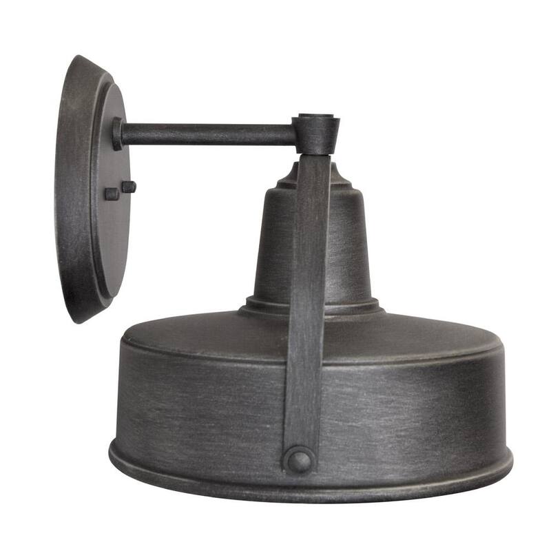 Lámpara de pared para exteriores Designers Fountain Portland de 9.75 pulgadas en color peltre envejecido Dark Sky de voltaje de línea con 1 luz y sin foco incluido - 33141-WP