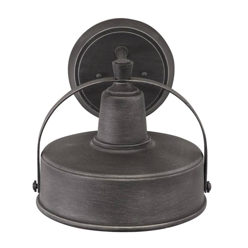 Lámpara de pared para exteriores Designers Fountain Portland de 9.75 pulgadas en color peltre envejecido Dark Sky de voltaje de línea con 1 luz y sin foco incluido - 33141-WP