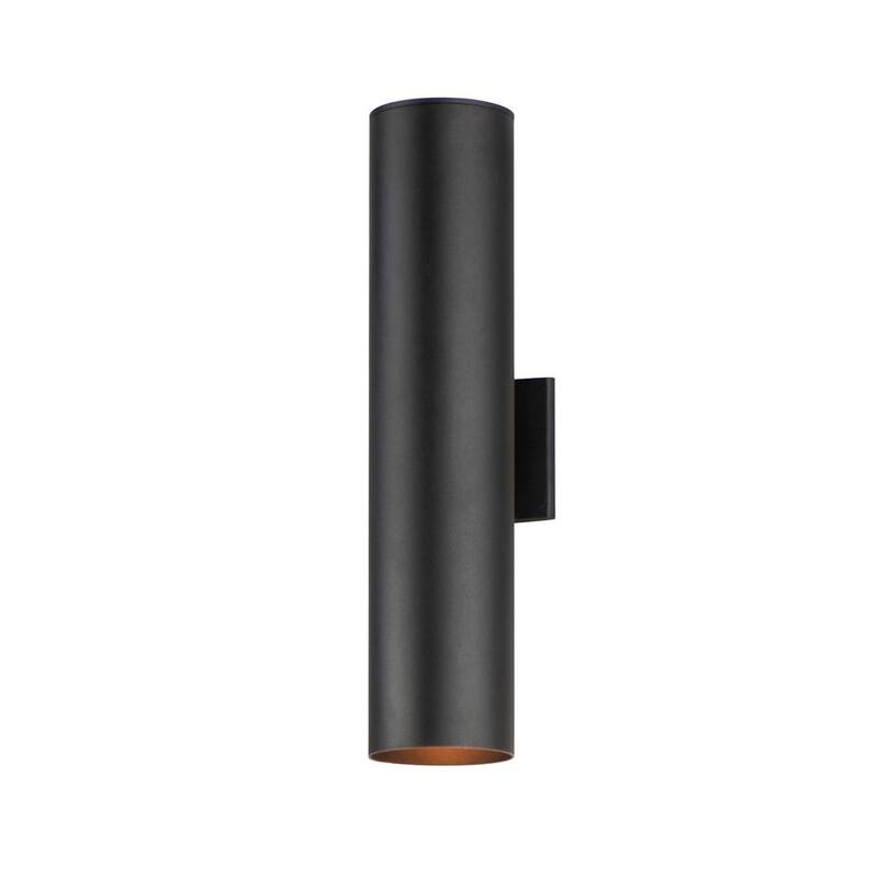 Luz máxima luminosa aplique de pared exterior con cableado duro de 2 luces de 22 pulgadas de alto color negro - 26105