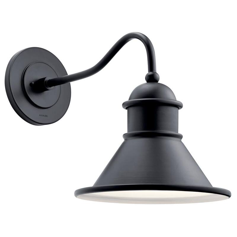 KICHLER Northland 16.75 pulgadas 1-Luz Negro Exterior Aplique de Granero Cableado con No Incluye Bombillas (1 Paquete) - 49776BK