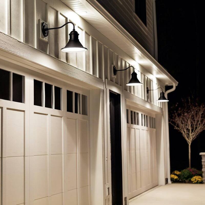 KICHLER Northland 16.75 pulgadas 1-Luz Negro Exterior Aplique de Granero Cableado con No Incluye Bombillas (1 Paquete) - 49776BK