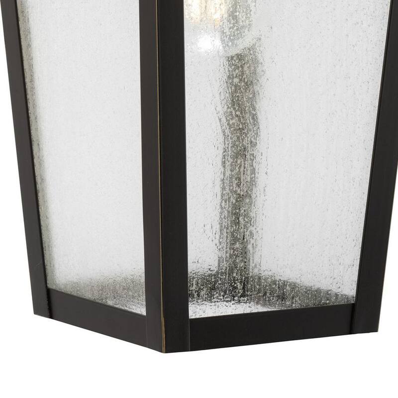 Iluminación de progreso Padgett 1 luz Bronce antiguo Aplique de pared de exterior con conexión dura y pantalla de vidrio transparente semilla - P560308-020.