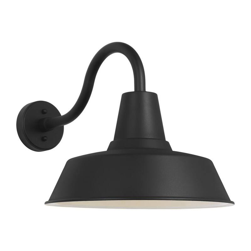 Lámpara de pared para exteriores de granero de iluminación de generación, extra grande de piedra resistente texturizada negra, estilo granja moderna - SLO1211TXB