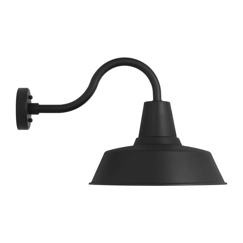 Lámpara de pared para exteriores de granero de iluminación de generación, extra grande de piedra resistente texturizada negra, estilo granja moderna - SLO1211TXB