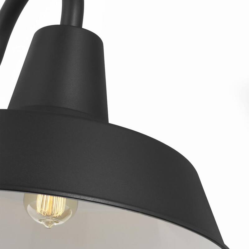Lámpara de pared para exteriores de granero de iluminación de generación, extra grande de piedra resistente texturizada negra, estilo granja moderna - SLO1211TXB