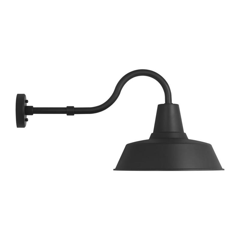 Lámpara de pared para exteriores de granero de iluminación de generación, extra grande de piedra resistente texturizada negra, estilo granja moderna - SLO1211TXB