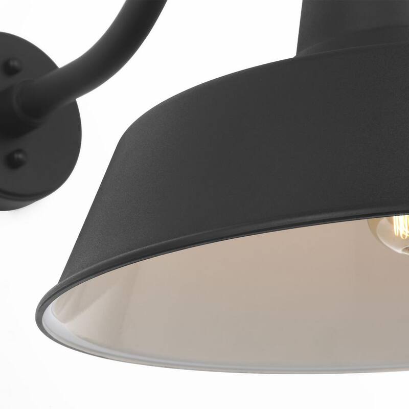 Lámpara de pared para exteriores de granero de iluminación de generación, extra grande de piedra resistente texturizada negra, estilo granja moderna - SLO1211TXB