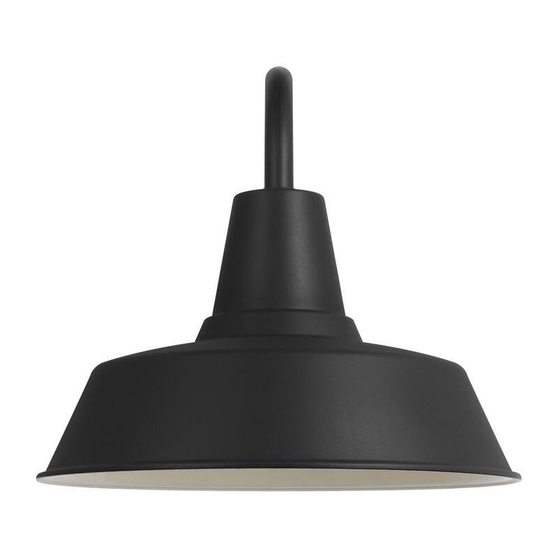 Lámpara de pared para exteriores de granero de iluminación de generación, extra grande de piedra resistente texturizada negra, estilo granja moderna - SLO1211TXB