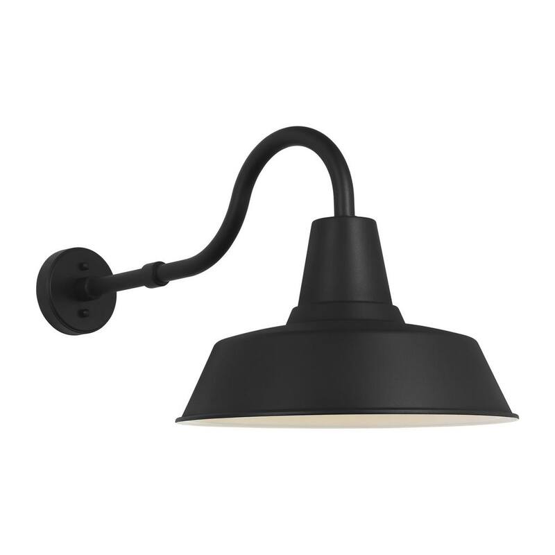 Lámpara de pared para exteriores de granero de iluminación de generación, extra grande de piedra resistente texturizada negra, estilo granja moderna - SLO1211TXB