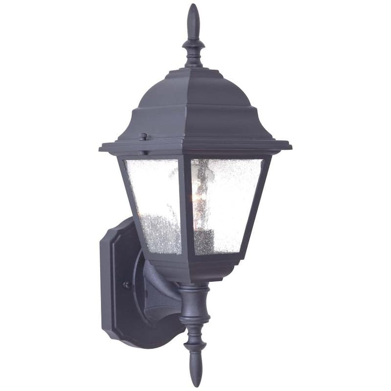 Los grandes exteriores de Minka Lavery Bay Hill Wall-Mount 1-Light Black Outdoor Wall Lantern Sconce - 9060-66.