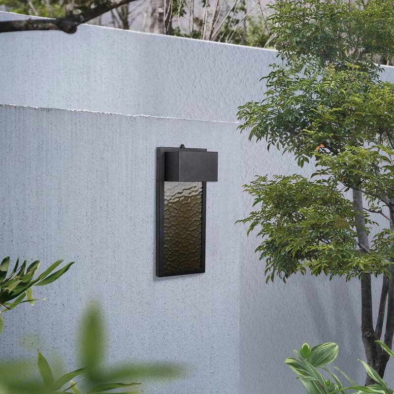 Aplique de Pared Empotrado con Luz LED al Amanecer/Anochecer, Negra, para Exteriores, con Cableado Duro - HD06FTL0255ABK