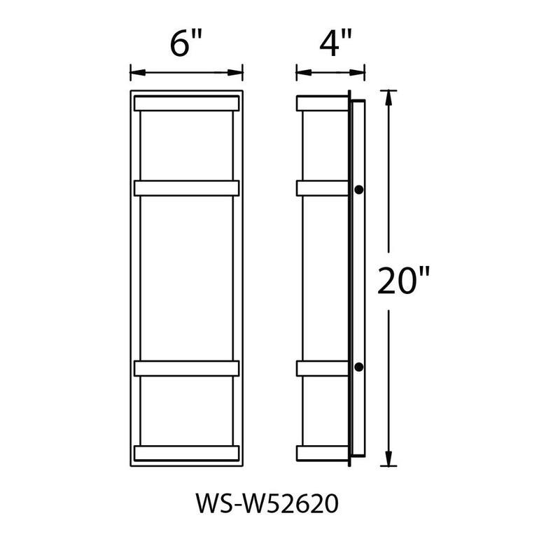 WAC Lighting Latitude 20 pulgadas Bronce LED Integrado Aplique de Pared Exterior, 3000K - WS-W52620-BZ