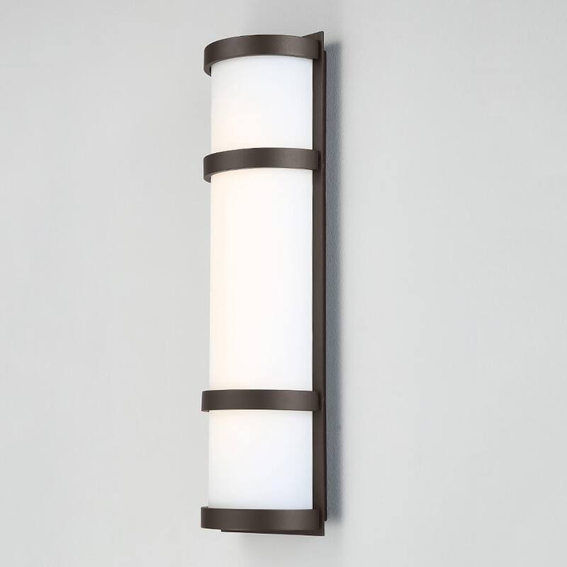 WAC Lighting Latitude 20 pulgadas Bronce LED Integrado Aplique de Pared Exterior, 3000K - WS-W52620-BZ