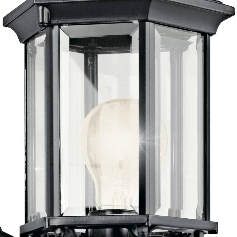 KICHLER Chesapeake 17 pulgadas 1 luz Farol de Pared Exterior Cableado Duro Negro con No Incluye Bombillas (Paquete de 1) - 49255BK