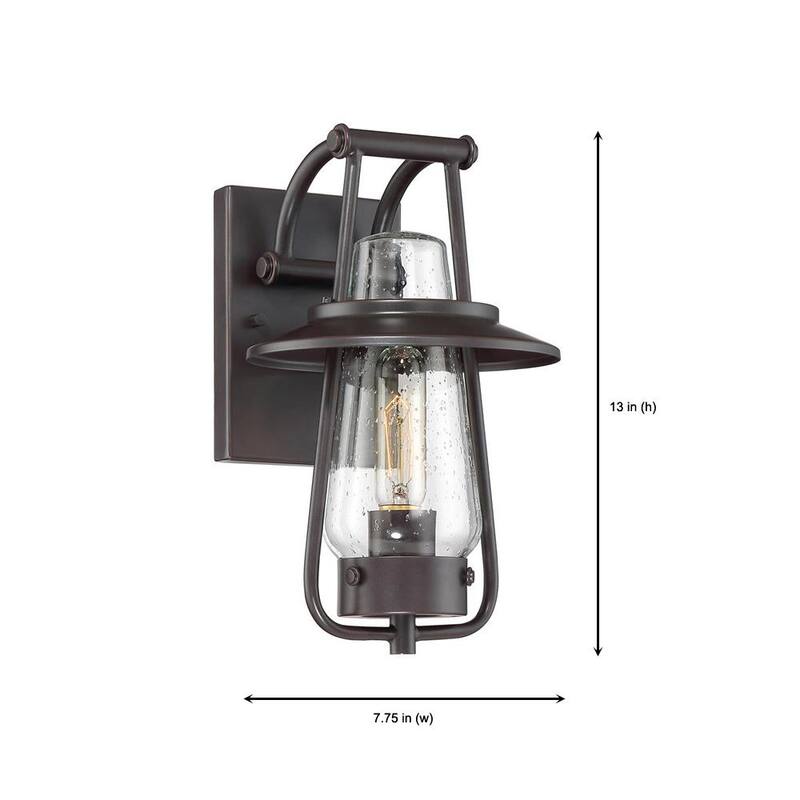 Fuente de diseño Stonyridge de 13 pulgadas en bronce satinado, Aplique de pared para exteriores de línea de voltaje con 1 luz y sin foco incluido - 32021-SB