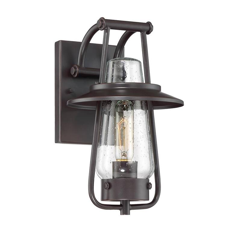 Fuente de diseño Stonyridge de 13 pulgadas en bronce satinado, Aplique de pared para exteriores de línea de voltaje con 1 luz y sin foco incluido - 32021-SB