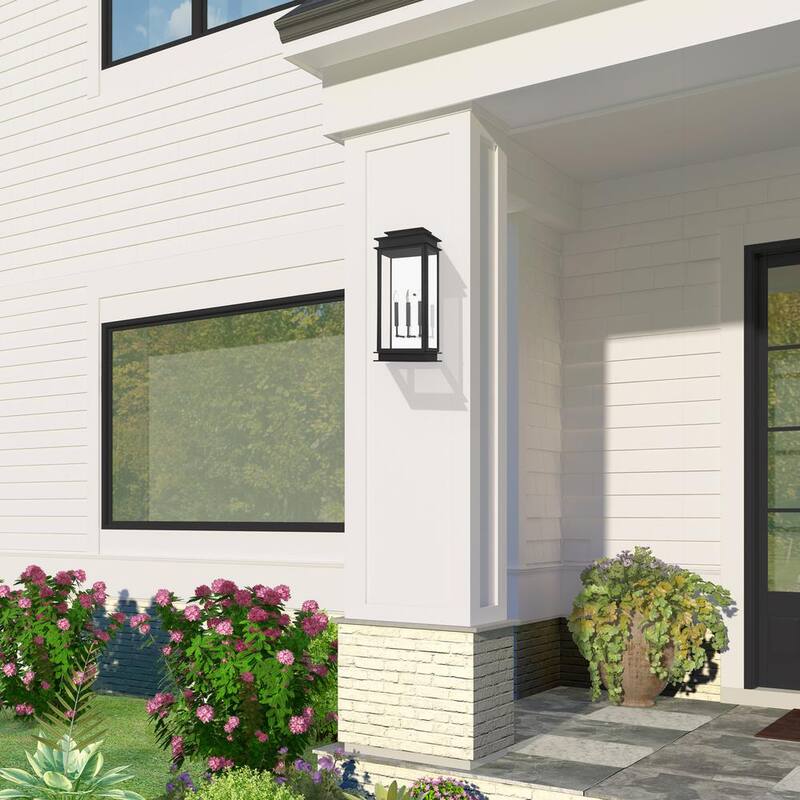 AVIANCE LIGHTING Luz Stickland 28.5 in. 3-Luz Negro Exterior Farol de Pared Alámbrico con No Incluye Focos - HD48386