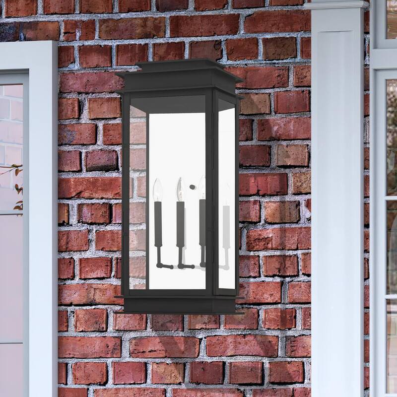 AVIANCE LIGHTING Luz Stickland 28.5 in. 3-Luz Negro Exterior Farol de Pared Alámbrico con No Incluye Focos - HD48386
