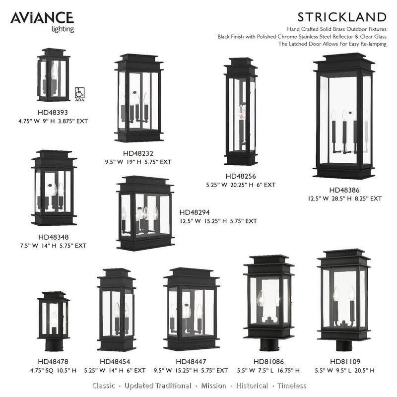 AVIANCE LIGHTING Luz Stickland 28.5 in. 3-Luz Negro Exterior Farol de Pared Alámbrico con No Incluye Focos - HD48386