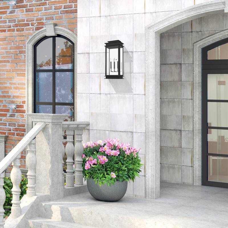 AVIANCE LIGHTING Luz Stickland 28.5 in. 3-Luz Negro Exterior Farol de Pared Alámbrico con No Incluye Focos - HD48386