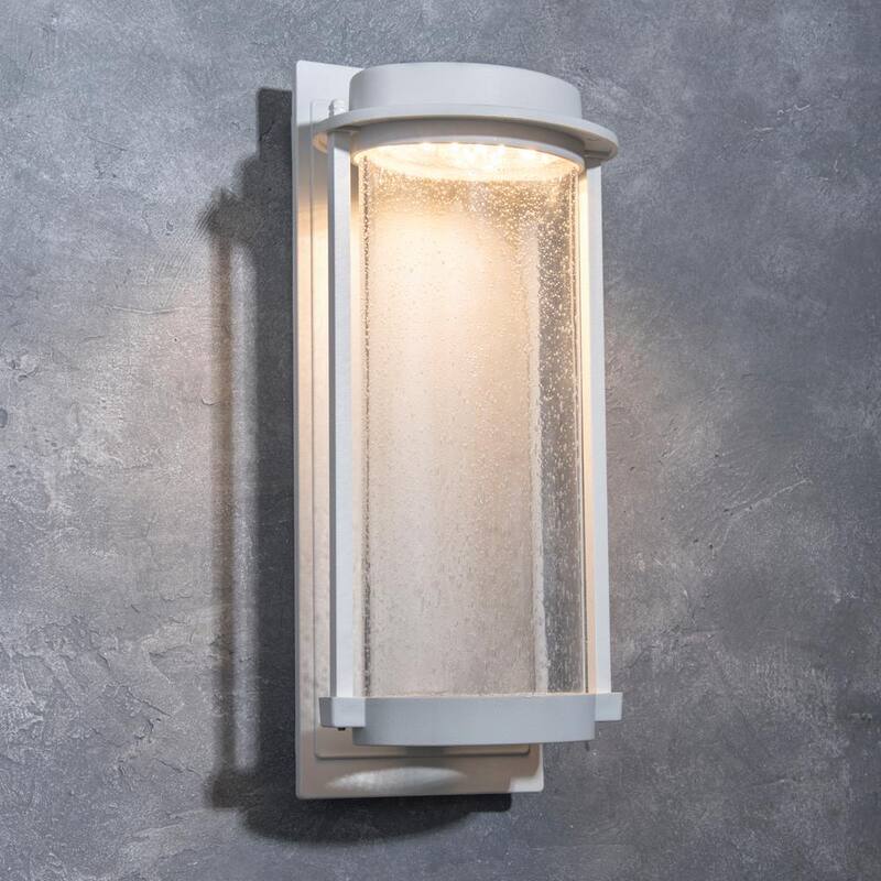 LUTEC Linterna de Pared Sconce Integrada para Exteriores con LED Integrado en Blanco Newport Costa - 5185903331