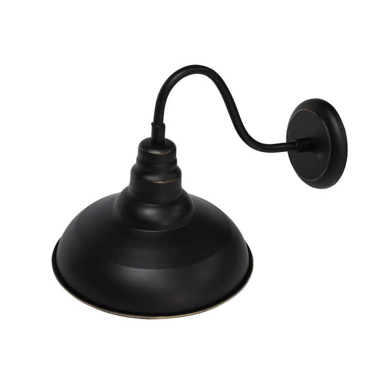 Luz de pared de granero montada en exteriores de Unbranded con 1 luz en color negro imperial - EL0424IB.