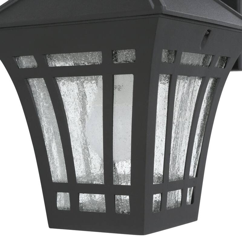 Iluminación de generación Herrington 7.25 pulgadas W 1-Luz Lámpara de pared de linterna exterior negra de 11.75 pulgadas - 88132-12