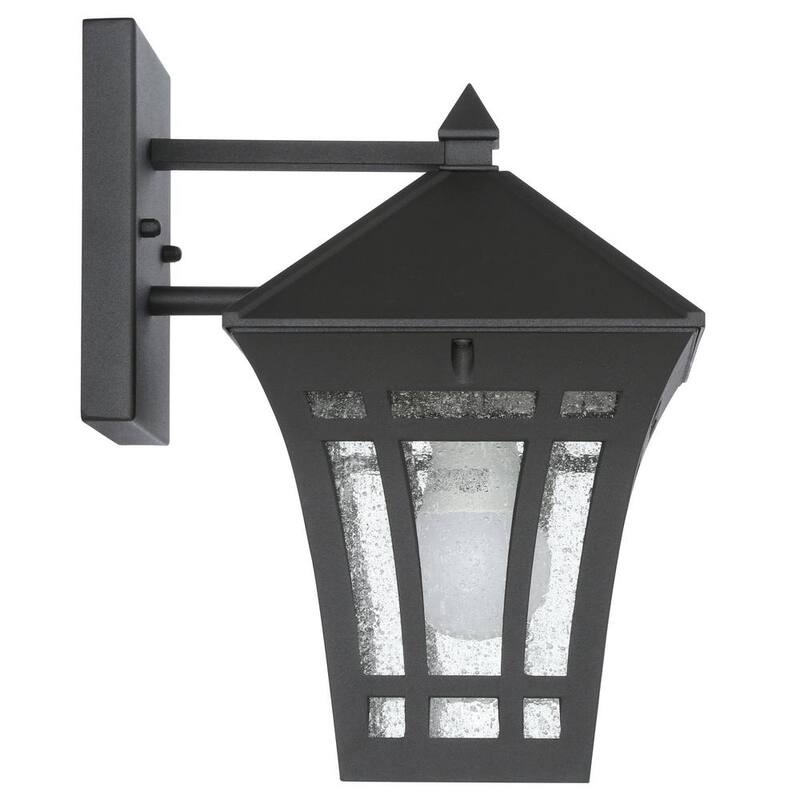 Iluminación de generación Herrington 7.25 pulgadas W 1-Luz Lámpara de pared de linterna exterior negra de 11.75 pulgadas - 88132-12