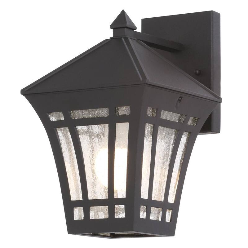 Iluminación de generación Herrington 7.25 pulgadas W 1-Luz Lámpara de pared de linterna exterior negra de 11.75 pulgadas - 88132-12