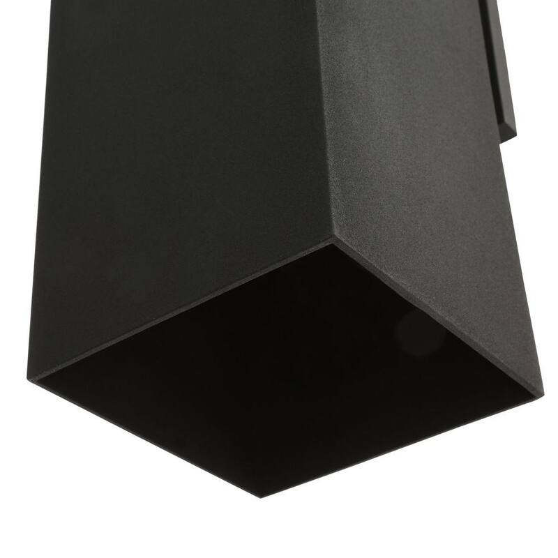 Lámpara de pared moderna negra cuadrada de 6" con dos luces de Progress Lighting para espacios exteriores con salida de luz hacia arriba y hacia abajo - P5644-31
