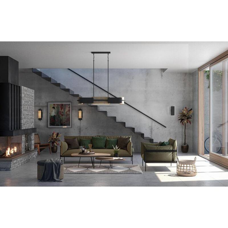 Lámpara de pared moderna negra cuadrada de 6" con dos luces de Progress Lighting para espacios exteriores con salida de luz hacia arriba y hacia abajo - P5644-31