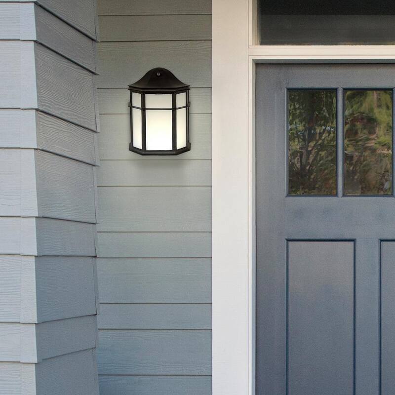 Lámpara de pared para exterior Maxxima de 1 luz en negro con sensor de anochecer a amanecer - MEL-23100W