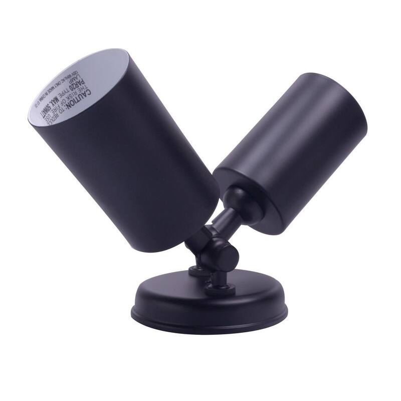 Lámpara de pared exterior tipo linterna de doble bala NICOR de 50 watts y 2 luces en color negro - 11521