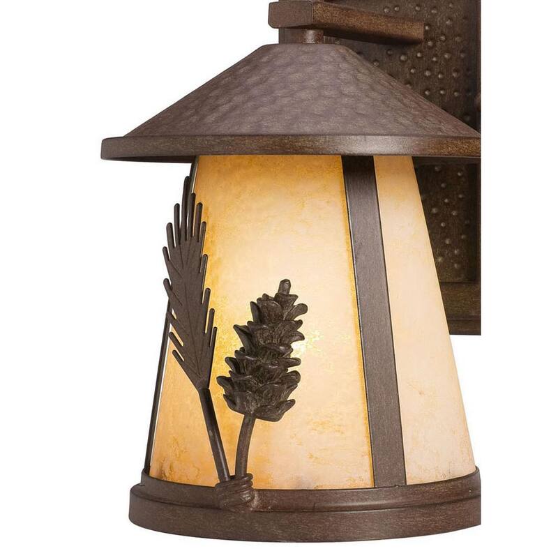 Colección de Decoradores del Hogar Lodge 9 pulgadas 1-Luz Linterna de montaje en pared para exterior en abeto envejecido - 13281