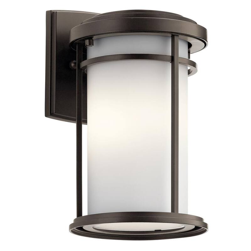 KICHLER Toman 10.25 pulgadas 1-Luz Linterna de Pared con No Incluye Bombillas (1-Pack) - Bronce Antiguo para Exteriores de Cableado Duro - 49686OZ