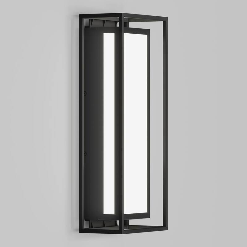 Linterna de Pared de Gran Tamaño Moderna Negra Fantasma Artika con LED Integrado para Exteriores, Conexión Dura para Garaje y Porche - OUT-GH-MB10