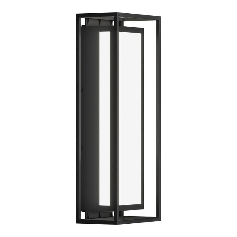 Linterna de Pared de Gran Tamaño Moderna Negra Fantasma Artika con LED Integrado para Exteriores, Conexión Dura para Garaje y Porche - OUT-GH-MB10