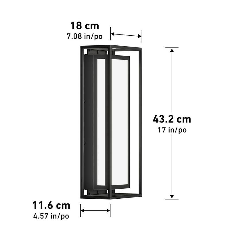 Linterna de Pared de Gran Tamaño Moderna Negra Fantasma Artika con LED Integrado para Exteriores, Conexión Dura para Garaje y Porche - OUT-GH-MB10