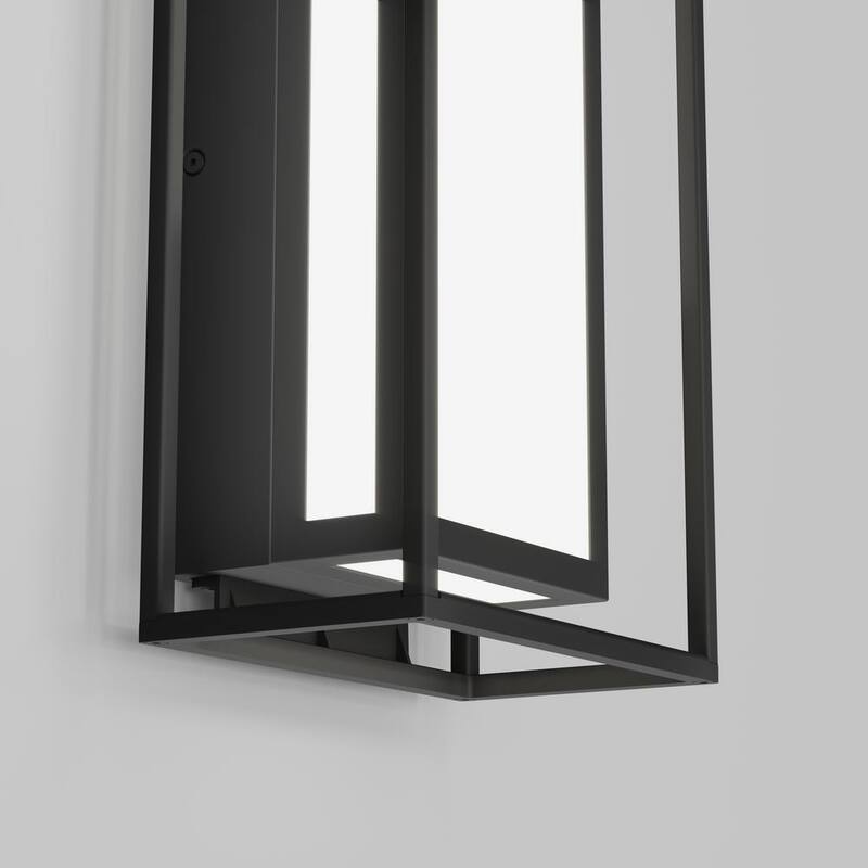Linterna de Pared de Gran Tamaño Moderna Negra Fantasma Artika con LED Integrado para Exteriores, Conexión Dura para Garaje y Porche - OUT-GH-MB10