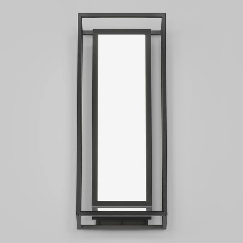 Linterna de Pared de Gran Tamaño Moderna Negra Fantasma Artika con LED Integrado para Exteriores, Conexión Dura para Garaje y Porche - OUT-GH-MB10