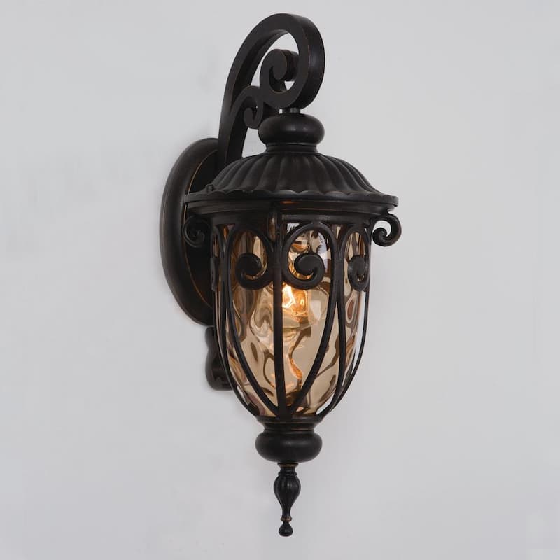 Linterna de pared para exteriores Yosemite Home Decor Viviana Collection de 1 luz en color bronce aceitado - 519SDIORB