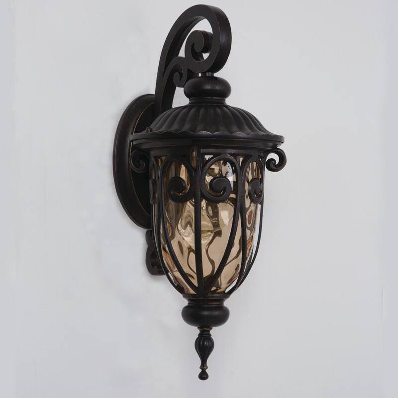 Linterna de pared para exteriores Yosemite Home Decor Viviana Collection de 1 luz en color bronce aceitado - 519SDIORB