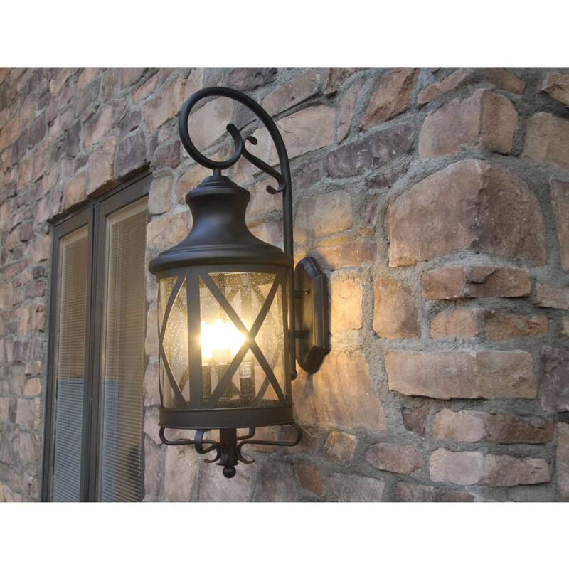 Sistema de montaje en pared exterior para granero Unbranded Taysom de 3 luces en negro - EL543BL-M