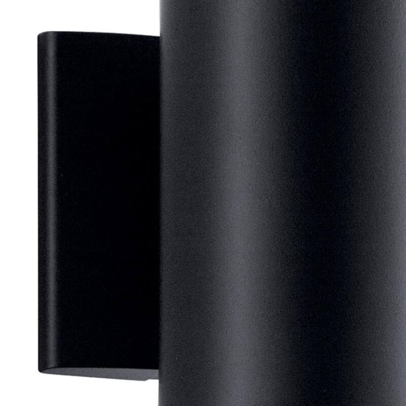 Lámpara de pared estilo linterna KICHLER Independence de 7 pulgadas con cableado duro para exteriores en negro y 1 luz, no incluye focos (paquete de 1) - 9234BK