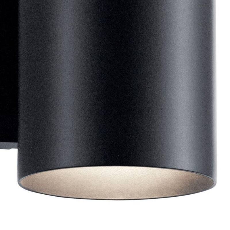 Lámpara de pared estilo linterna KICHLER Independence de 7 pulgadas con cableado duro para exteriores en negro y 1 luz, no incluye focos (paquete de 1) - 9234BK