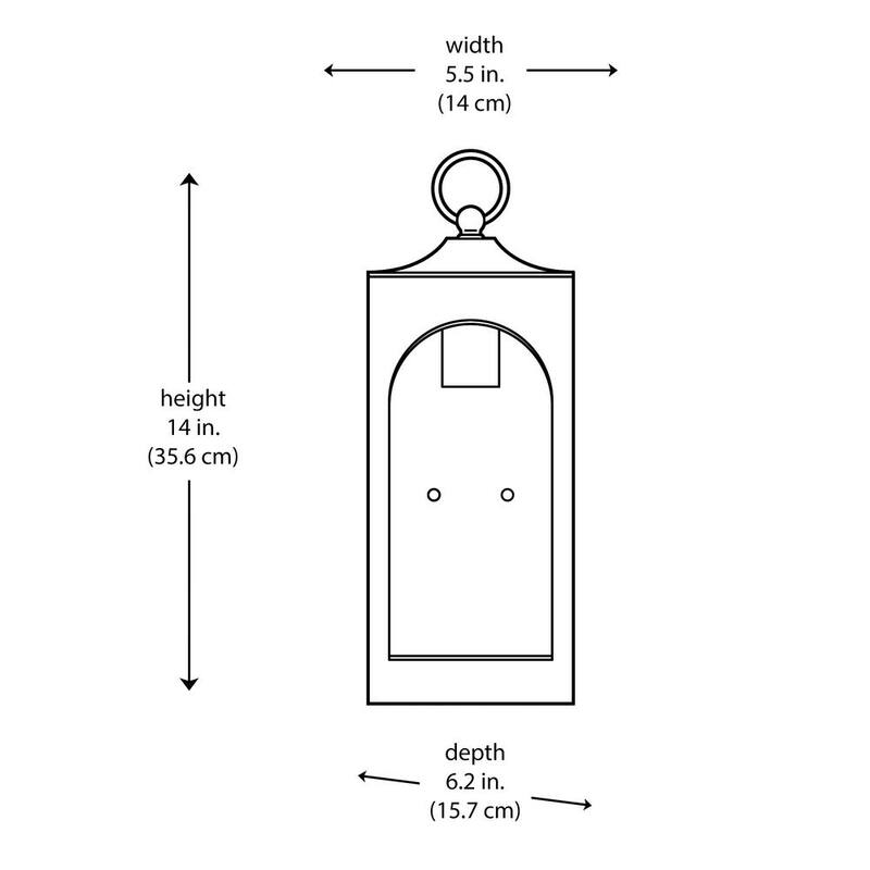 Luminaria de pared exterior negra de 1 luz con cristal transparente Hampton Bay Tremont de 10.3 pulgadas - W190427-1SS