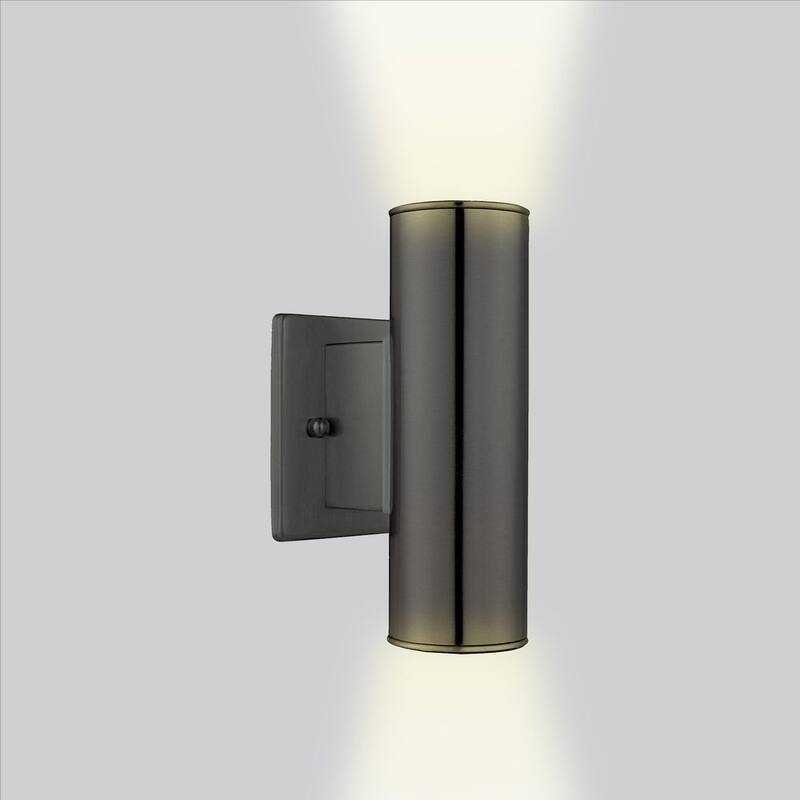 Aplique de pared exterior con cableado Eglo Riga 4.25 in. An x 7.875 in. Al, 2 luces, color negro con pantallas de vidrio - 200033A